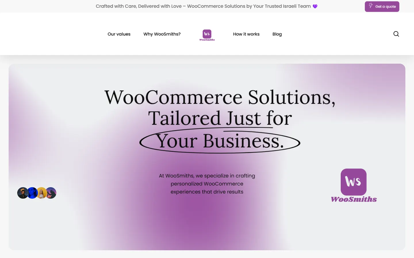 WooSmiths, My WooCommerce studio: migrations from Shopify or Magento, custom plugins, API integrations, and dashboards that live outside the standard WordPress admin.